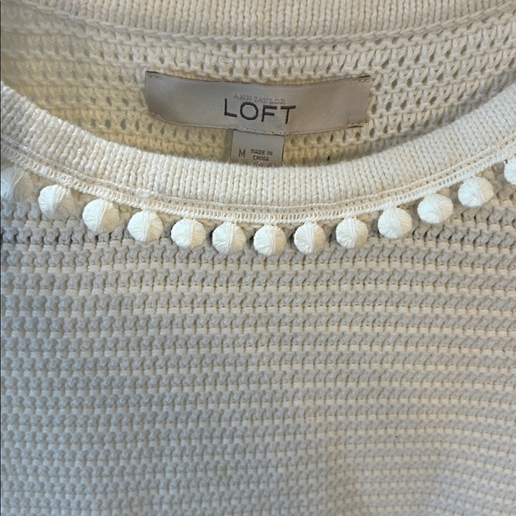 LOFT IVORY Textured Sleeveless sweater tank 100% cotton NWOT - Picture 2 of 5